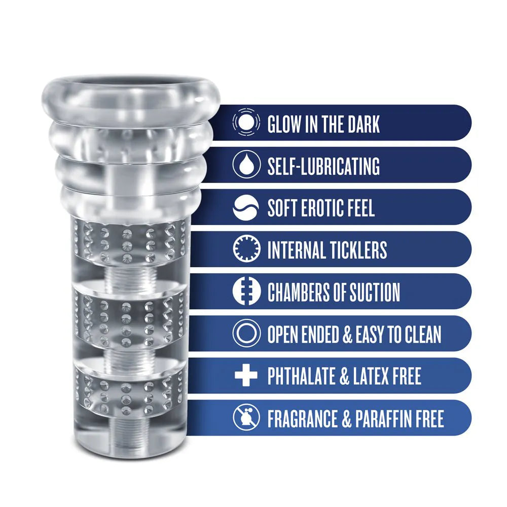 Rize - Luz - Glow in the Dark Self-Lubricating Stroker - Clear