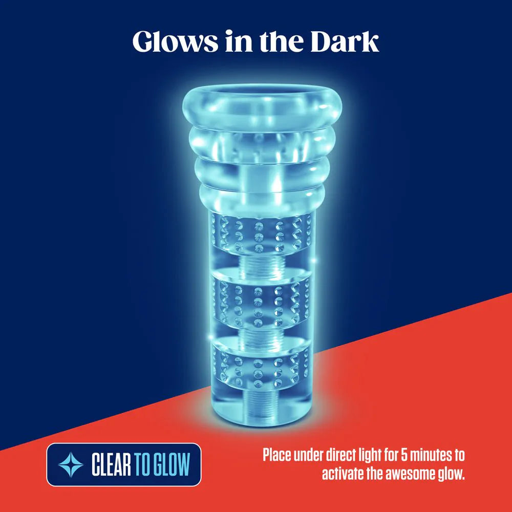 Rize - Luz - Glow in the Dark Self-Lubricating Stroker - Clear