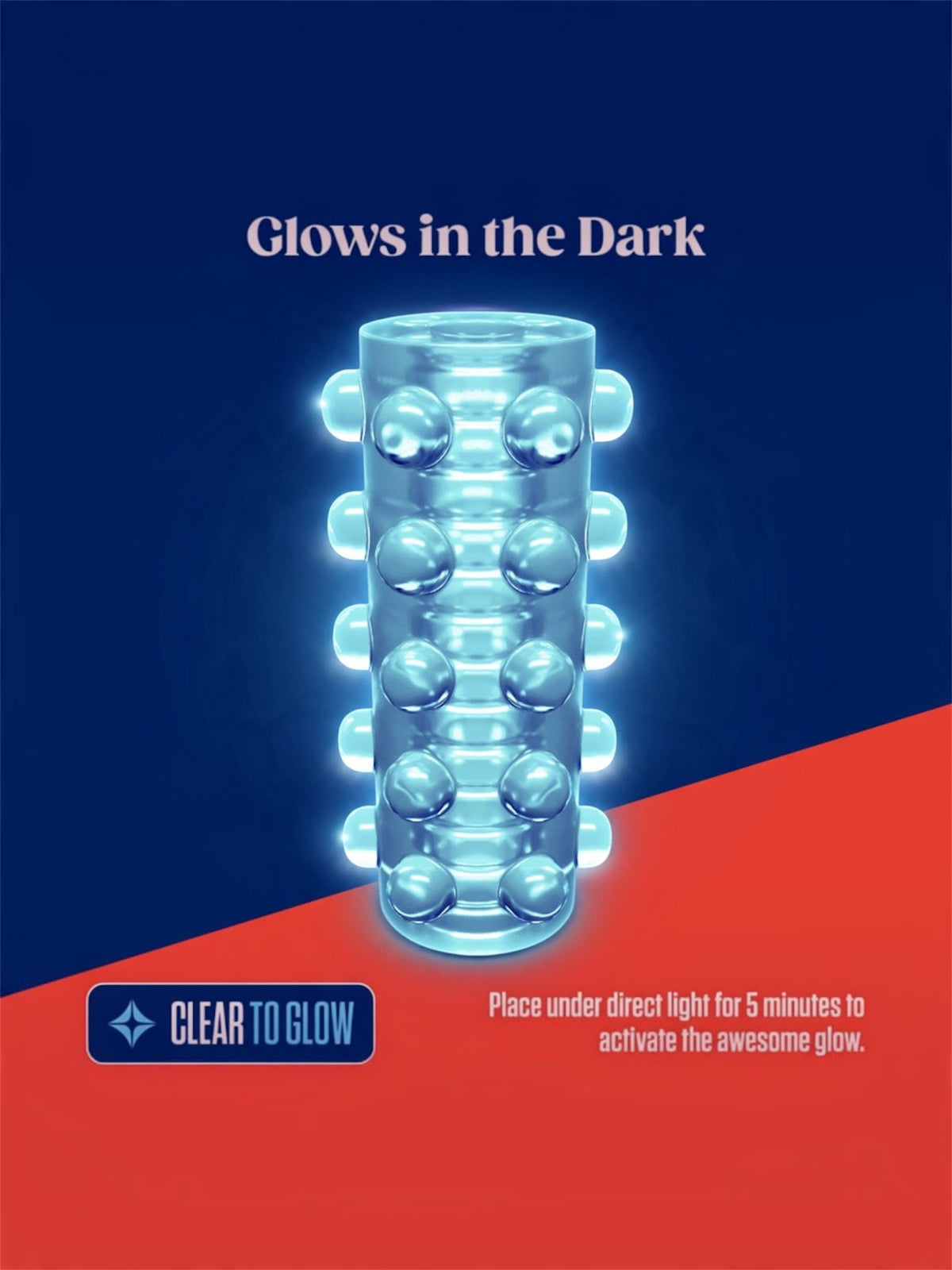 Blush Rize Switch Glow-in-the-Dark Self-Lubricating Stroker – Clear