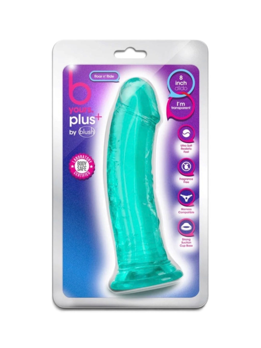 Blush B Yours Plus Roar N Ride 8" Dildo – Teal
