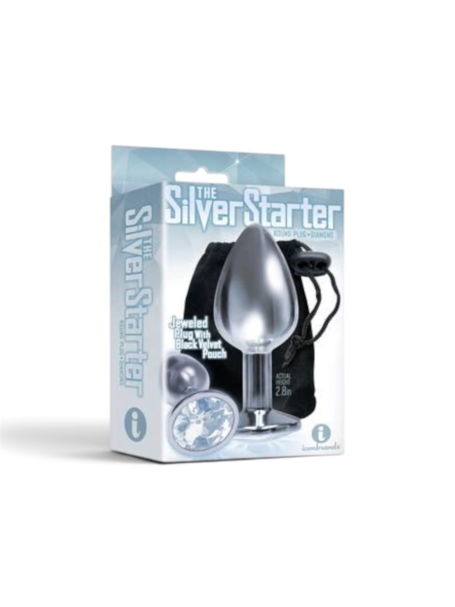 Silver Starter Bejeweled Steel Plug – Diamond