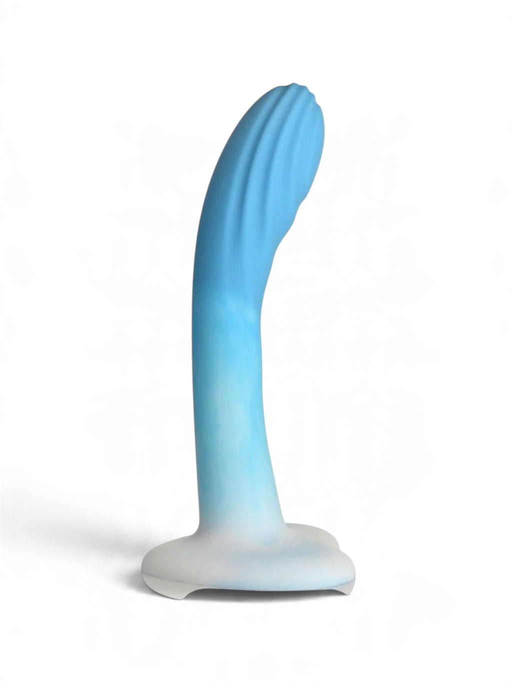 Simply Sweet Rippled Silicone Dildo – Blue/White