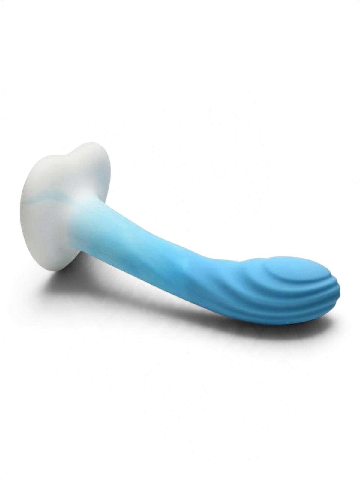 Simply Sweet Rippled Silicone Dildo – Blue/White