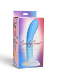 Simply Sweet Rippled Silicone Dildo – Blue/White