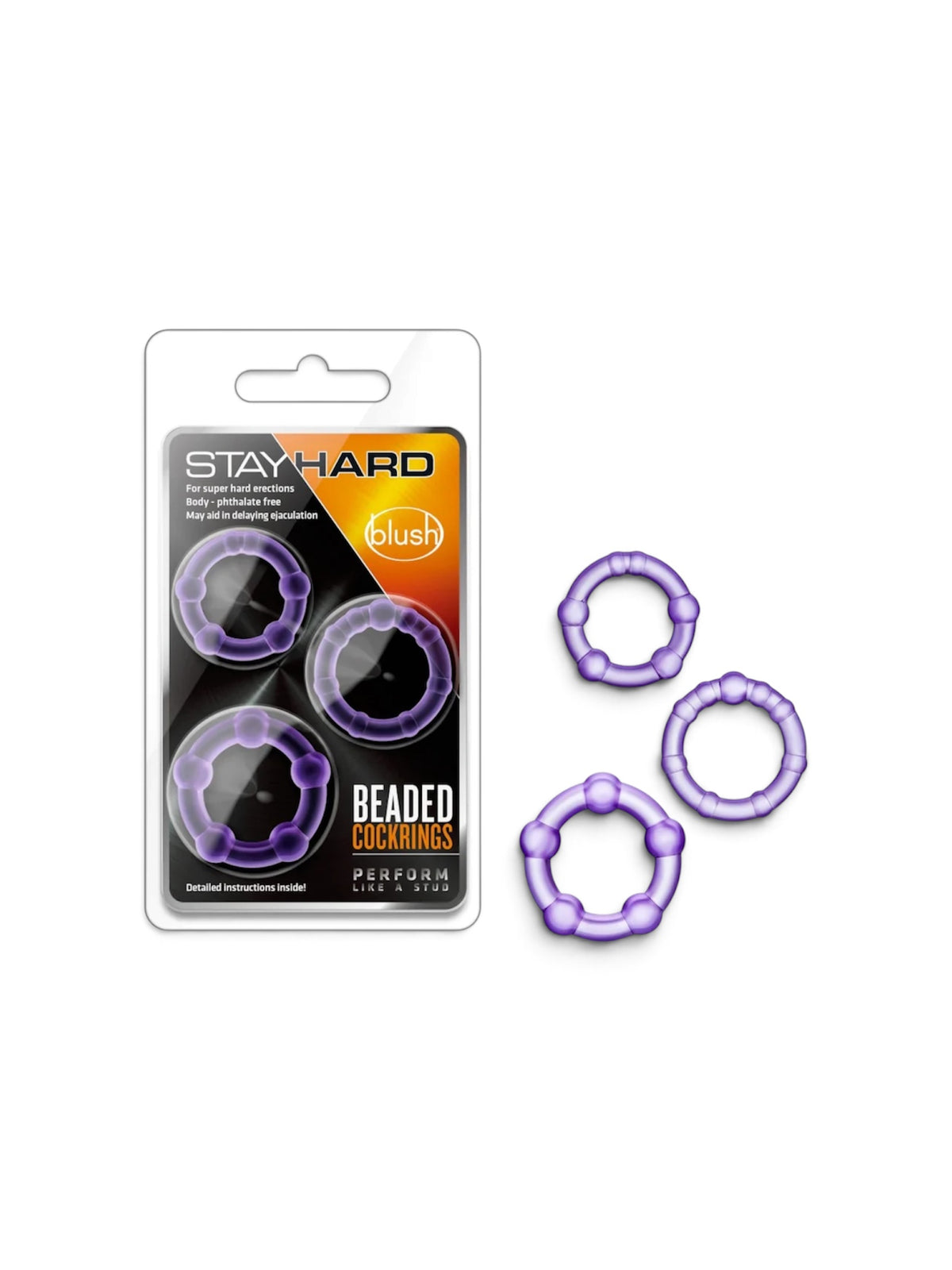 Stay Hard - Beaded Cock Rings - Purple