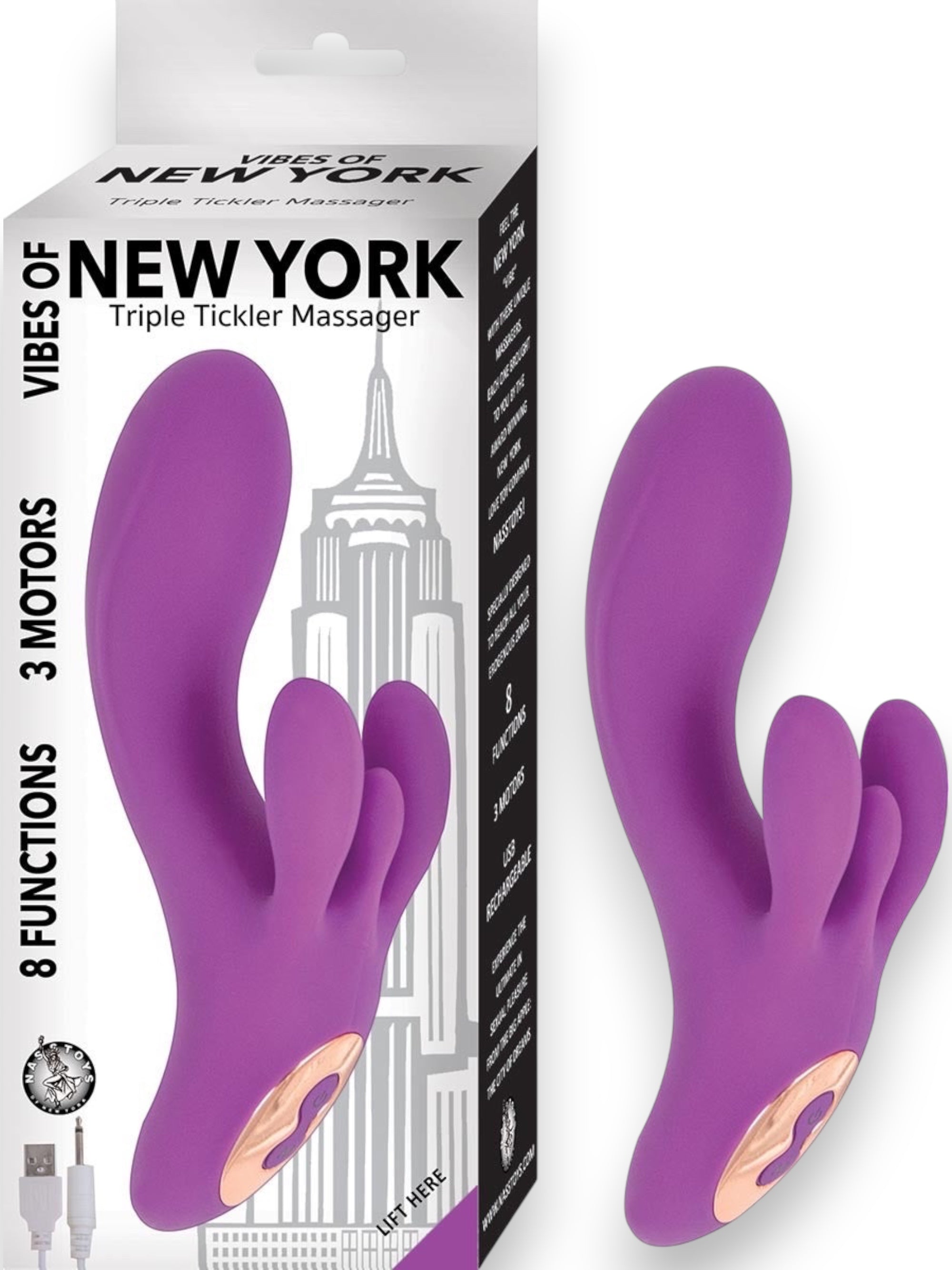Vibes of New York Masseur Triple Chatouilleur – Violet